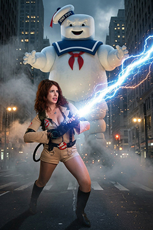 Ghostbuster Jenny vs Stay Puft